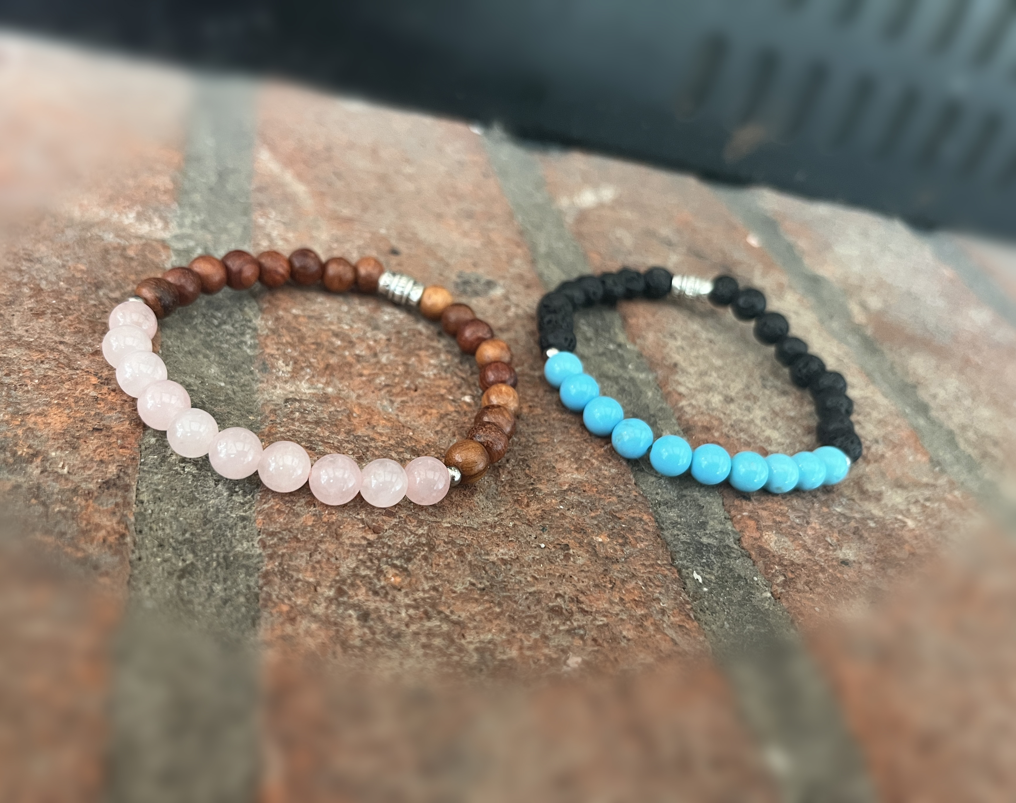 White Rosary Bracelet – Handmade Catholic Rosary Beads With Rose Cross, Stone Beaded
